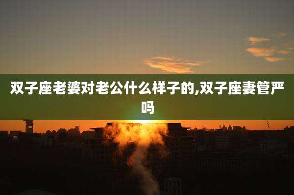 双子座老婆对老公什么样子的,双子座妻管严吗