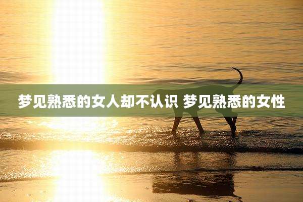 梦见熟悉的女人却不认识 梦见熟悉的女性