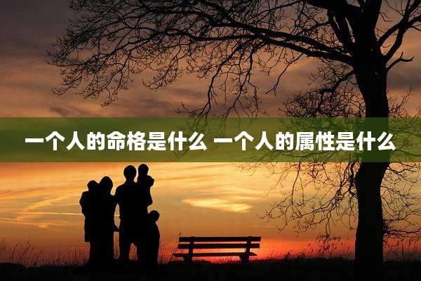 一个人的命格是什么 一个人的属性是什么