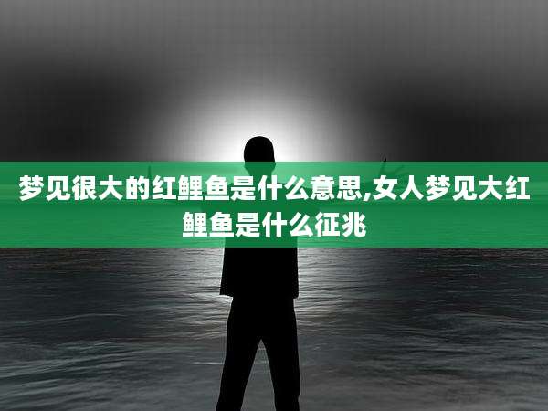 梦见很大的红鲤鱼是什么意思,女人梦见大红鲤鱼是什么征兆