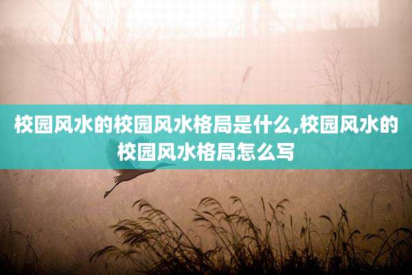 校园风水的校园风水格局是什么,校园风水的校园风水格局怎么写
