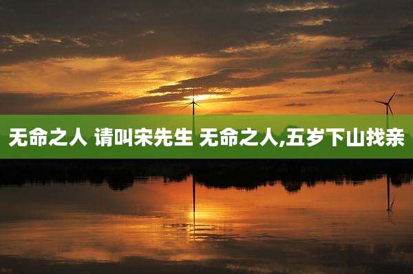 无命之人 请叫宋先生 无命之人,五岁下山找亲