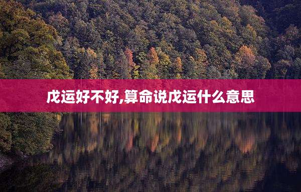 戊运好不好,算命说戊运什么意思