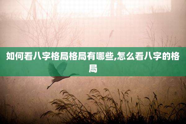 如何看八字格局格局有哪些,怎么看八字的格局