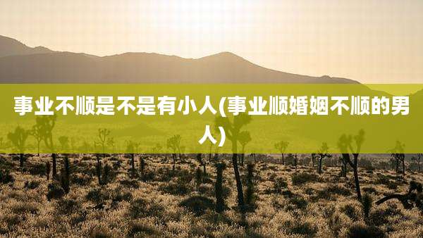 事业不顺是不是有小人(事业顺婚姻不顺的男人)