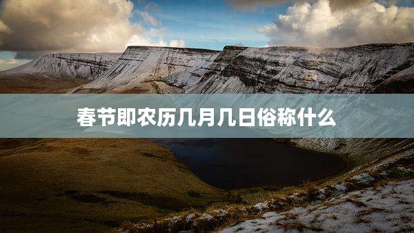 春节即农历几月几日俗称什么