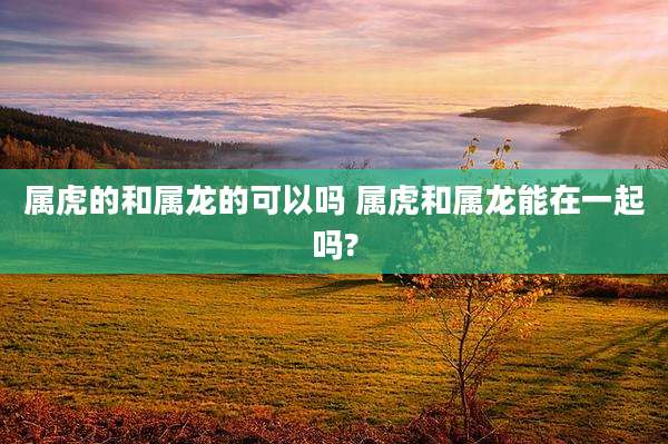 属虎的和属龙的可以吗 属虎和属龙能在一起吗?