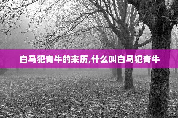 白马犯青牛的来历,什么叫白马犯青牛