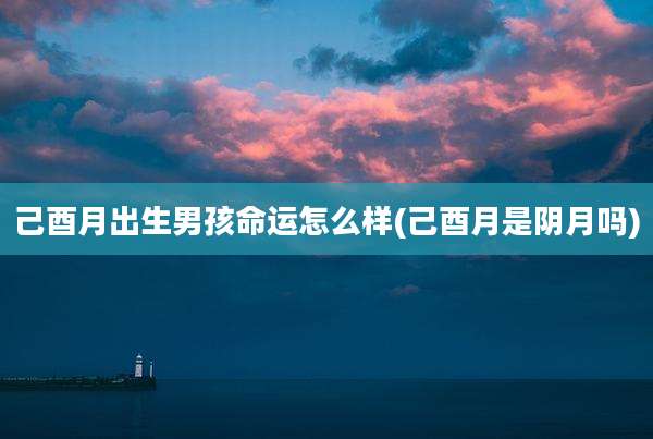 己酉月出生男孩命运怎么样(己酉月是阴月吗)