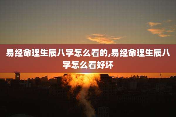易经命理生辰八字怎么看的,易经命理生辰八字怎么看好坏