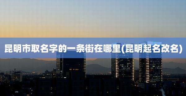 昆明市取名字的一条街在哪里(昆明起名改名)