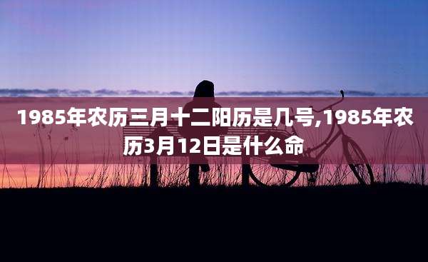 1985年农历三月十二阳历是几号,1985年农历3月12日是什么命