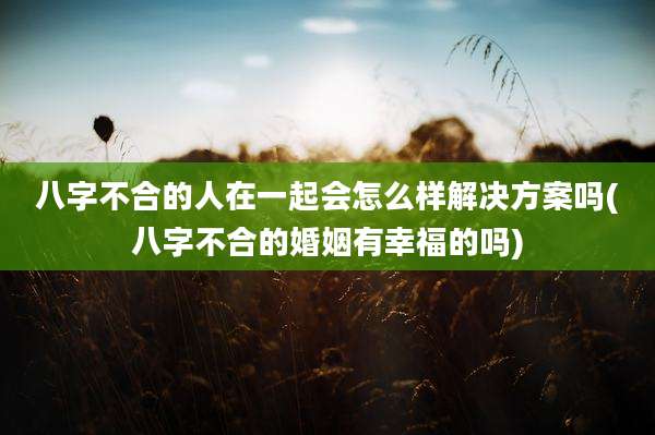 八字不合的人在一起会怎么样解决方案吗(八字不合的婚姻有幸福的吗)
