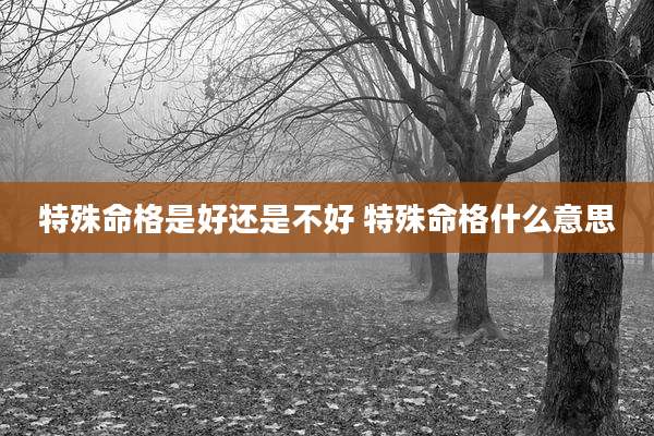 特殊命格是好还是不好 特殊命格什么意思