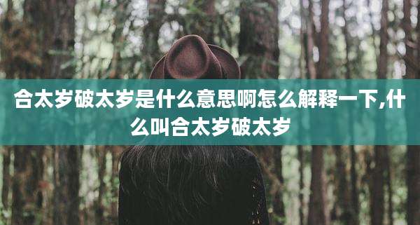 合太岁破太岁是什么意思啊怎么解释一下,什么叫合太岁破太岁