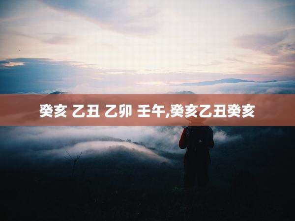 癸亥 乙丑 乙卯 壬午,癸亥乙丑癸亥