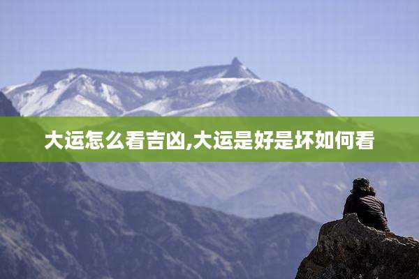 大运怎么看吉凶,大运是好是坏如何看