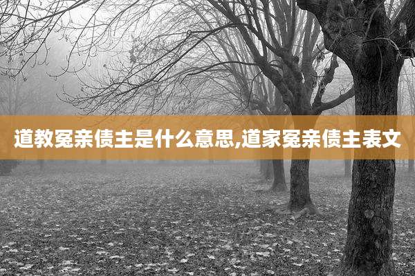 道教冤亲债主是什么意思,道家冤亲债主表文