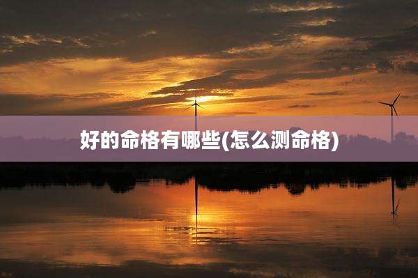 好的命格有哪些(怎么测命格)