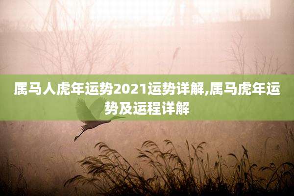 属马人虎年运势2021运势详解,属马虎年运势及运程详解