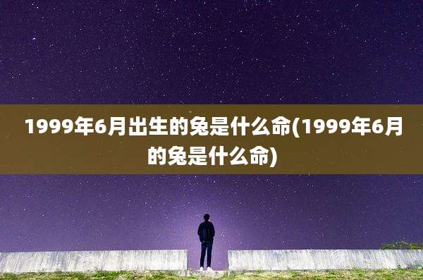 1999年6月出生的兔是什么命(1999年6月的兔是什么命)