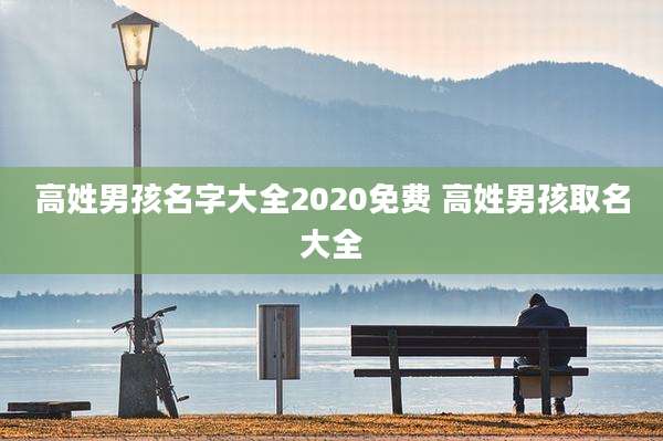 高姓男孩名字大全2020免费 高姓男孩取名大全