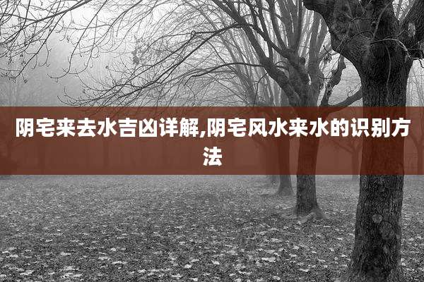 阴宅来去水吉凶详解,阴宅风水来水的识别方法