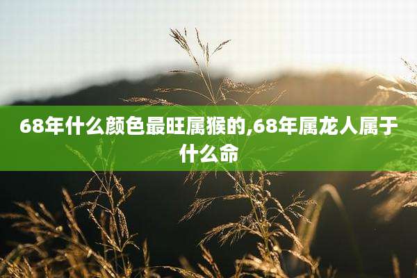 68年什么颜色最旺属猴的,68年属龙人属于什么命