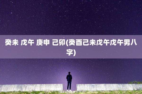 癸未 戊午 庚申 己卯(癸酉己未戊午戊午男八字)