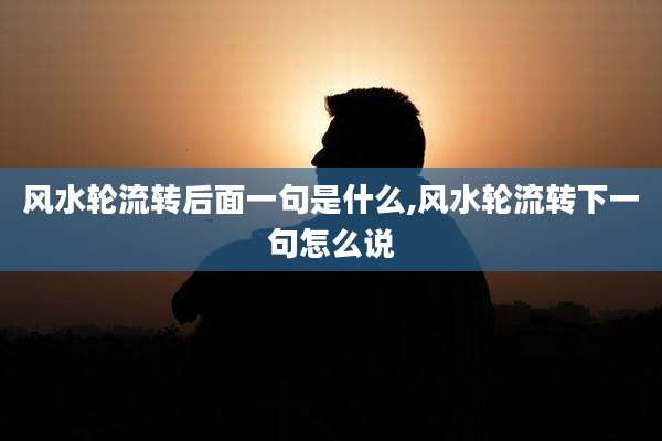 风水轮流转后面一句是什么,风水轮流转下一句怎么说
