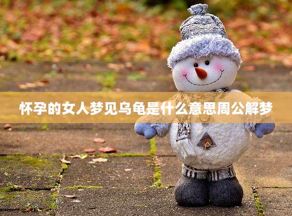 怀孕的女人梦见乌龟是什么意思周公解梦
