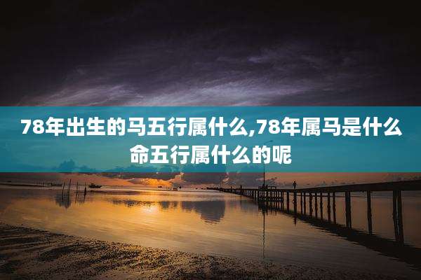 78年出生的马五行属什么,78年属马是什么命五行属什么的呢