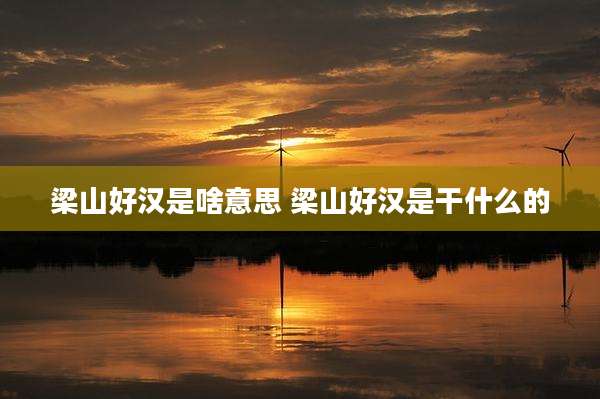 梁山好汉是啥意思 梁山好汉是干什么的