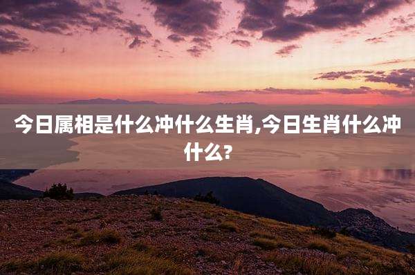 今日属相是什么冲什么生肖,今日生肖什么冲什么?