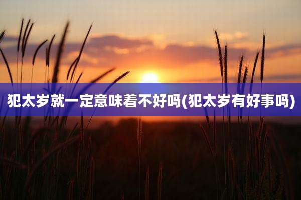 犯太岁就一定意味着不好吗(犯太岁有好事吗)