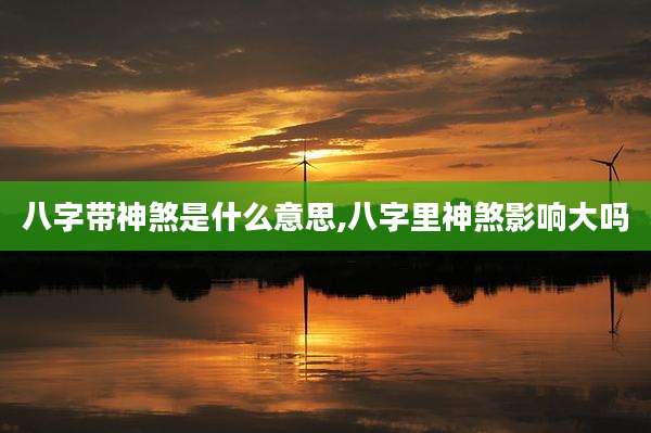 八字带神煞是什么意思,八字里神煞影响大吗