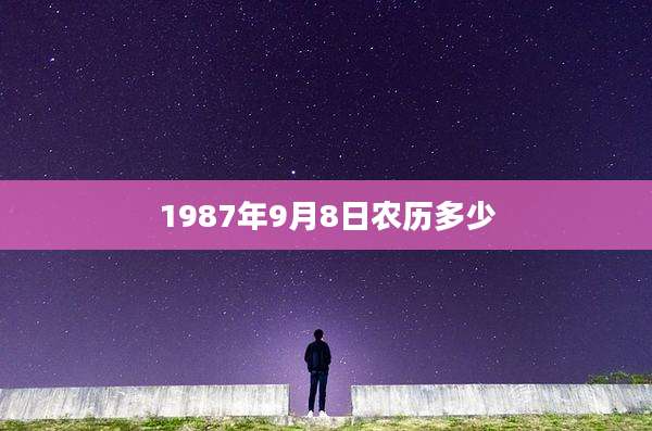 1987年9月8日农历多少