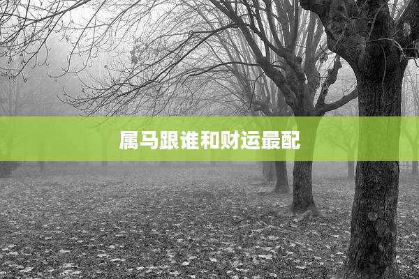 属马跟谁和财运最配