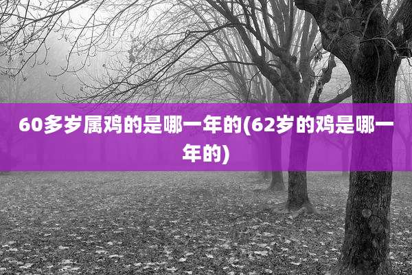 60多岁属鸡的是哪一年的(62岁的鸡是哪一年的)