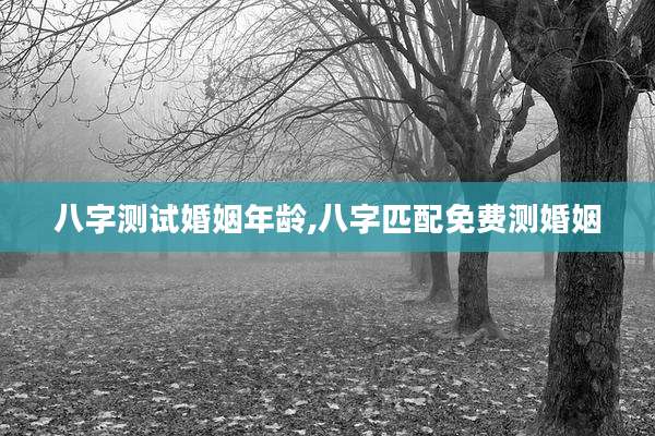 八字测试婚姻年龄,八字匹配免费测婚姻