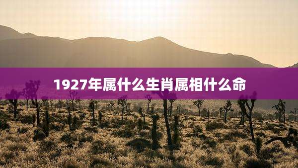 1927年属什么生肖属相什么命