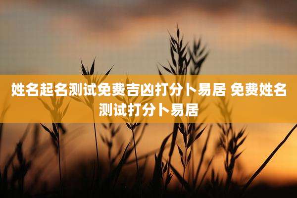 姓名起名测试免费吉凶打分卜易居 免费姓名测试打分卜易居