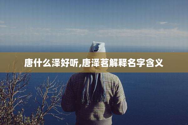 唐什么泽好听,唐泽茗解释名字含义
