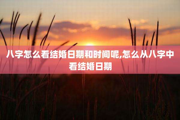 八字怎么看结婚日期和时间呢,怎么从八字中看结婚日期