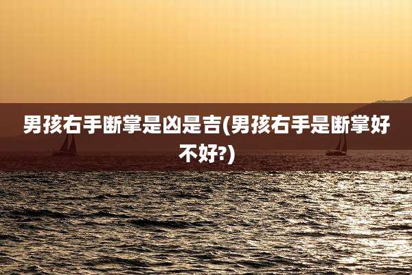 男孩右手断掌是凶是吉(男孩右手是断掌好不好?)