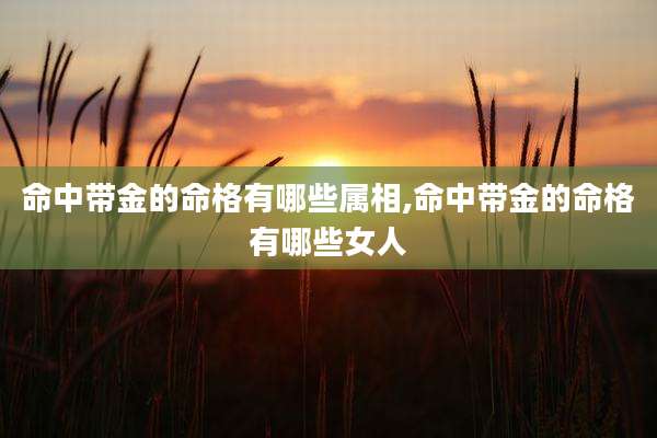 命中带金的命格有哪些属相,命中带金的命格有哪些女人