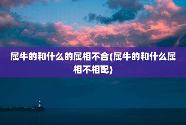 属牛的和什么的属相不合(属牛的和什么属相不相配)