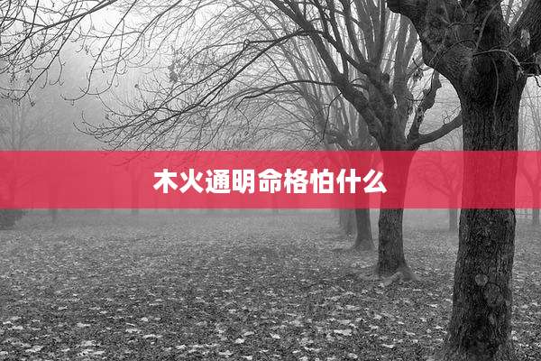 木火通明命格怕什么