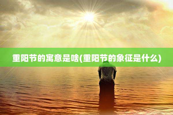 重阳节的寓意是啥(重阳节的象征是什么)