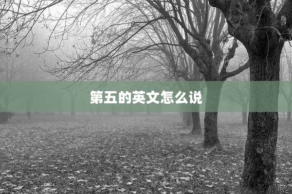 第五的英文怎么说